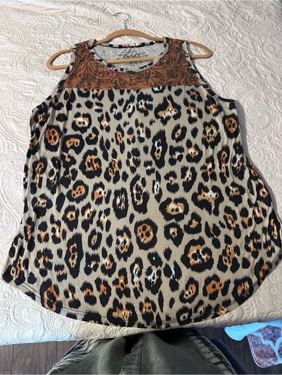 Crazy Train Tops - Crazy Train Tank Too Leopard and Western All In One